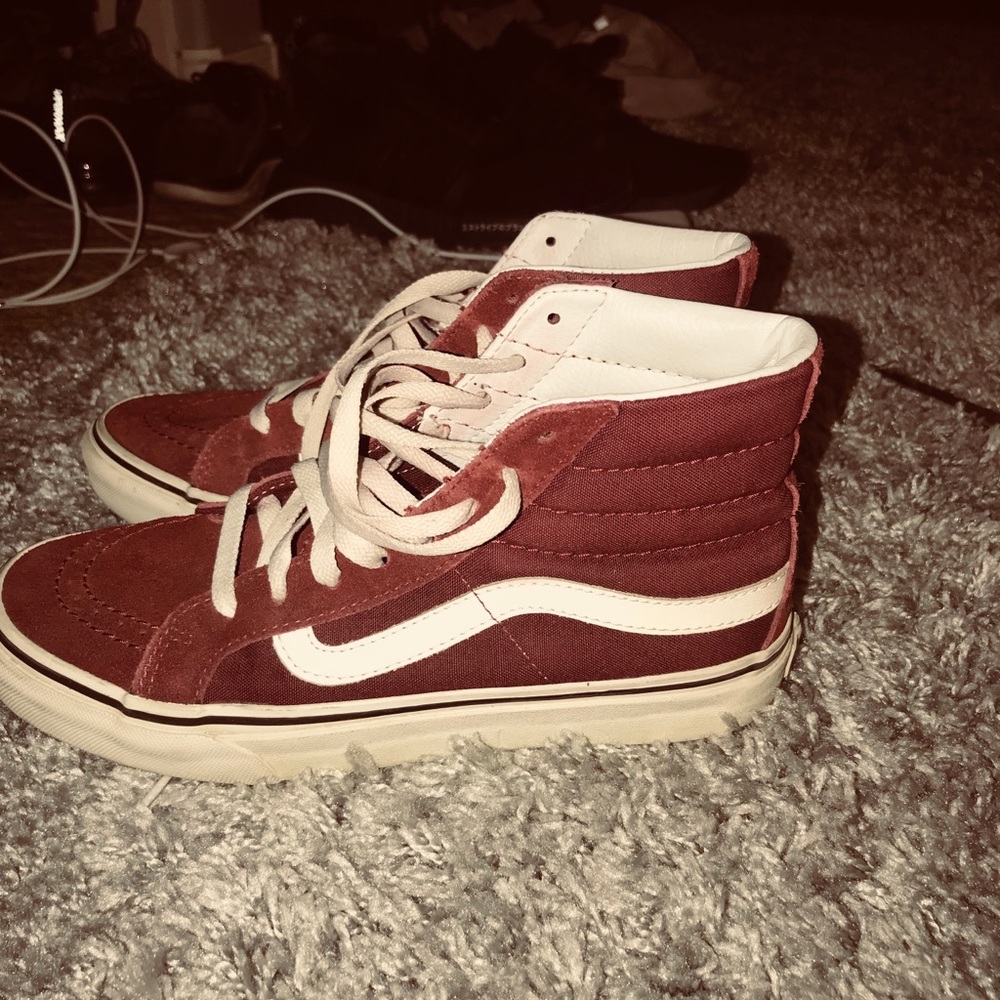 Maroon sk8 high vans
